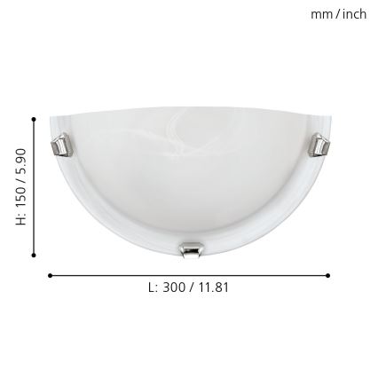 Eglo - Vägglampa 1xE27/60W/230V alabasterglas