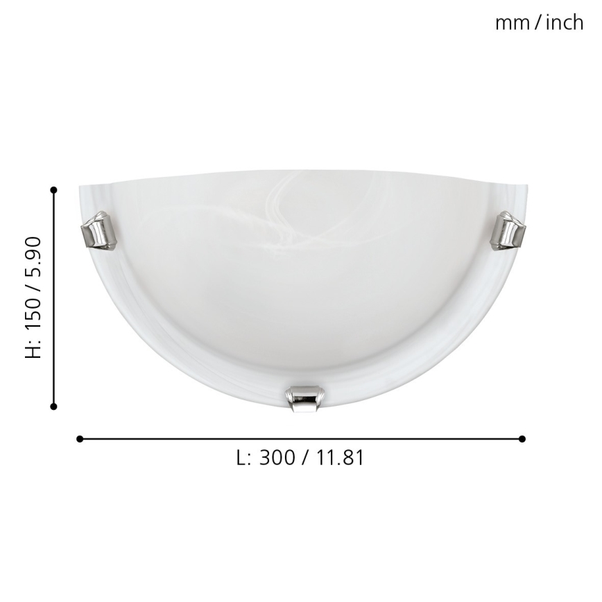 Eglo - Vägglampa 1xE27/60W/230V alabasterglas