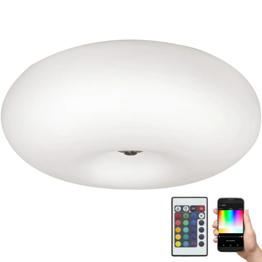Eglo 75353 - LED RGBW Dimbar taklampa OPTICA-C 2xE27/7,5W/230V diameter 35 cm + fjärrkontroll