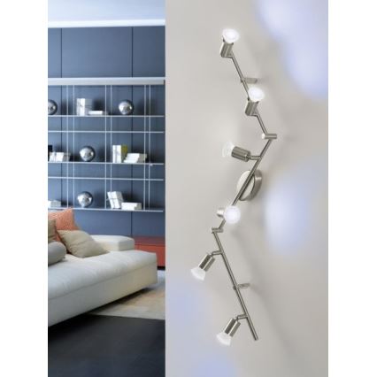 Eglo 75387 - LED RGB ljusreglerad spotlight  BUZZ-C 6xGU10/4W/230V + fjärrkontroll 