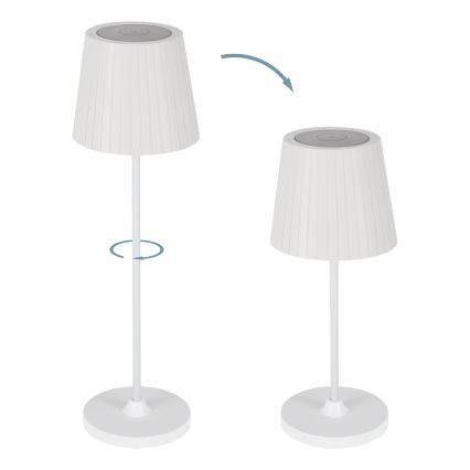 Eglo - Dimbar, uppladdningsbar LED-bordslampa för utomhusbruk LED/3,8W/5V 2400/3000/4000K 2000 mAh IP44 vit