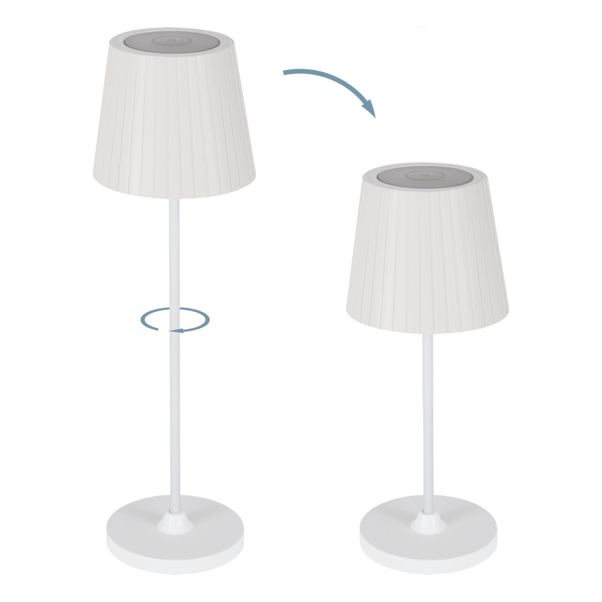 Eglo - Dimbar, uppladdningsbar LED-bordslampa för utomhusbruk LED/3,8W/5V 2400/3000/4000K 2000 mAh IP44 vit