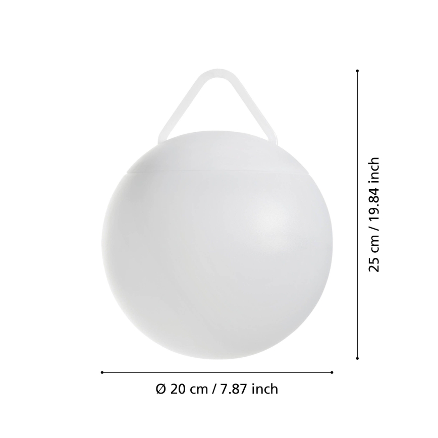 Eglo - LED RGB dimbar uppladdningsbar utomhuslampa LED/2600 mAh IP44 vit + fjärrkontroll