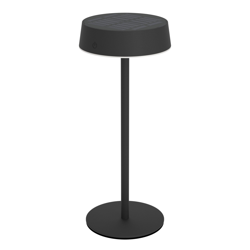 Eglo - Dimbar LED-bordslampa, solcellsdriven och uppladdningsbar, touchstyrd, LED/3W/5V 3000-6000K 1800 mAh IP44 svart