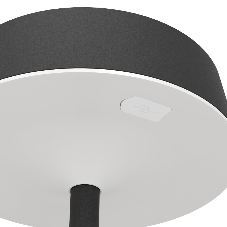 Eglo - Dimbar LED-bordslampa, solcellsdriven och uppladdningsbar, touchstyrd, LED/3W/5V 3000-6000K 1800 mAh IP44 svart