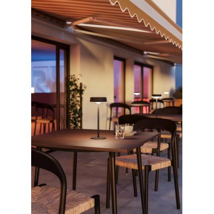 Eglo - Dimbar LED-bordslampa, solcellsdriven och uppladdningsbar, touchstyrd, LED/3W/5V 3000-6000K 1800 mAh IP44 svart