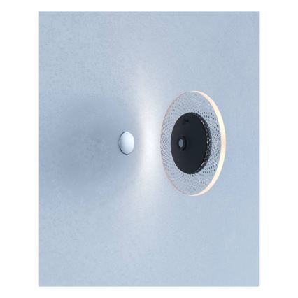 Eglo - LED RGBW dimbar uppladdningsbar vägglampa med rörelse- och skymningssensor LED/5V 2000 mAh svart + fjärrkontroll