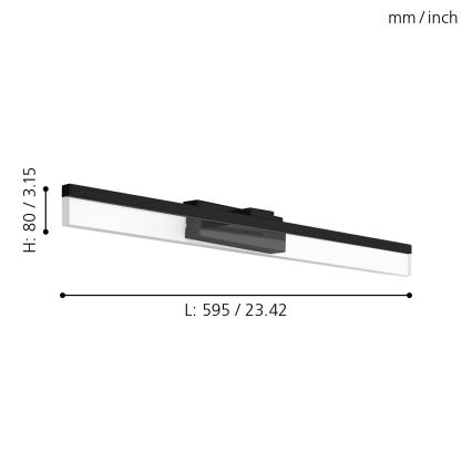 Eglo 780432 - Badrumsspegel med LED-belysning YANGUAS LED/11W/230V 3000K 59,5 cm IP44