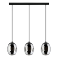Eglo 780481 - Hänglampa på kabel CADAQUES 3xE27/40W/230V svart/rökfärgad