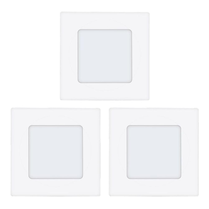 Eglo 78196 - Set om 3 infällda LED-armaturer FUEVA LED/2,7W/230V 8,5x8,5 cm