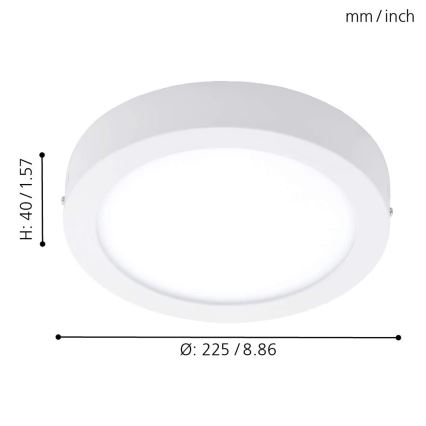 Eglo 78201 - LED-taklampa FUEVA LED/16,5W/230V Ø 22,5 cm