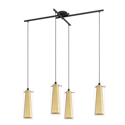 Eglo 79344 - Ljuskrona med textilsladd PINTO GOLD 4xE27/40W/230V guld