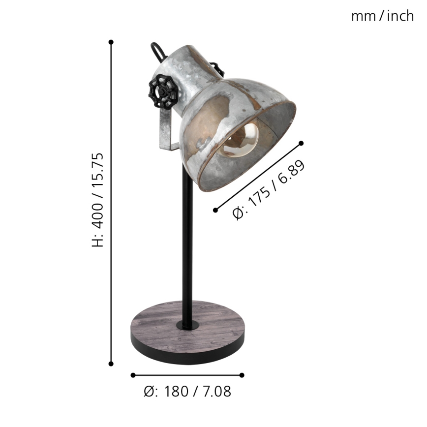 Eglo 79365 - Bordslampa BARNSTAPLE 1xE27/40W/230V
