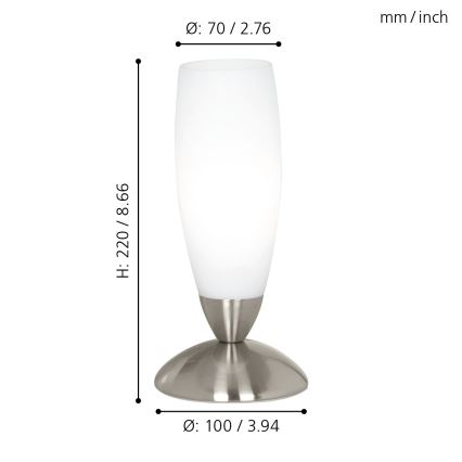 EGLO 82305 - Bordslampa SLIM 1xE14/40W