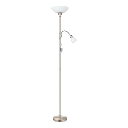 EGLO - Golvlampa 1xE27/60W + 1xE14/25W matt krom