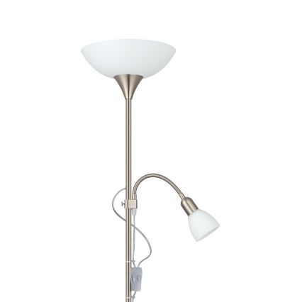 EGLO - Golvlampa 1xE27/60W + 1xE14/25W matt krom