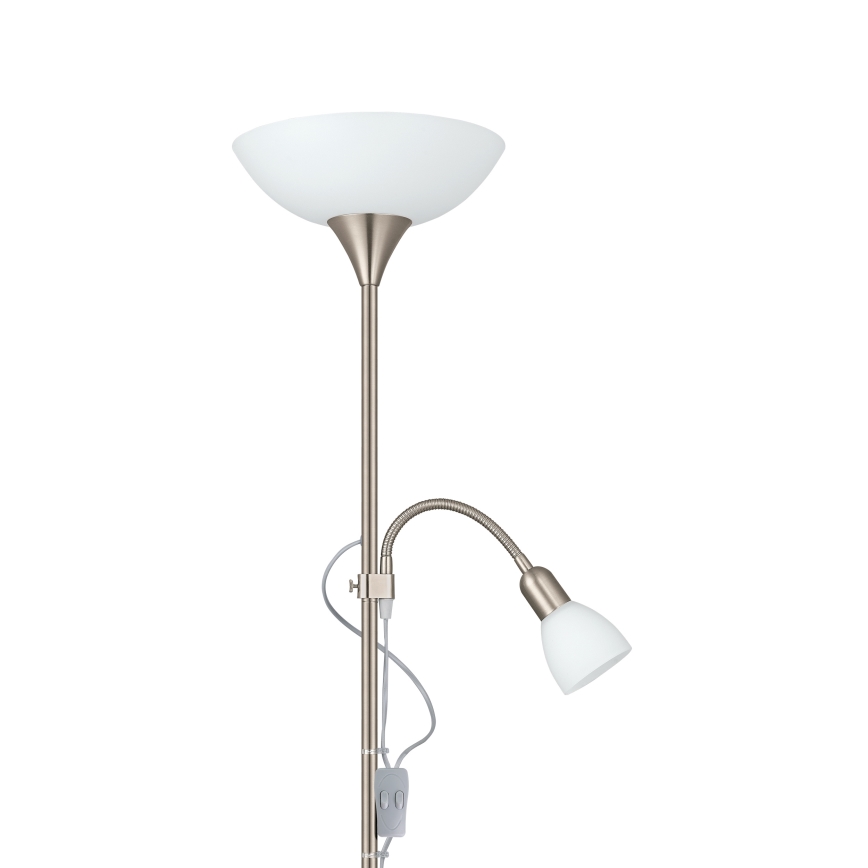 EGLO - Golvlampa 1xE27/60W + 1xE14/25W matt krom