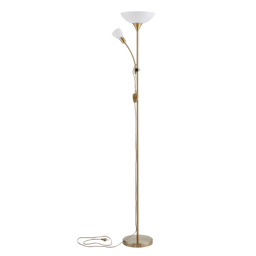 EGLO - Golvlampa 1xE27/60W + 1xE14/25W guld