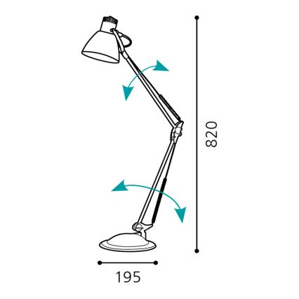 Eglo 82939 - Bordslampa TIME 1xE27/60W/230V