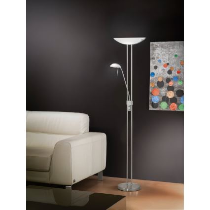 EGLO - Dimmbar golvlampa BAYA 1xR7s/230W+1xG9/33W mattkrom