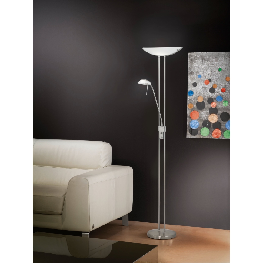 EGLO - Dimmbar golvlampa BAYA 1xR7s/230W+1xG9/33W mattkrom