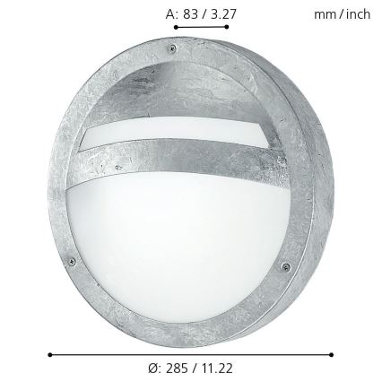 Eglo 88119 - Utomhusvägglampa SEVILLA 1xE27/15W/230V IP44