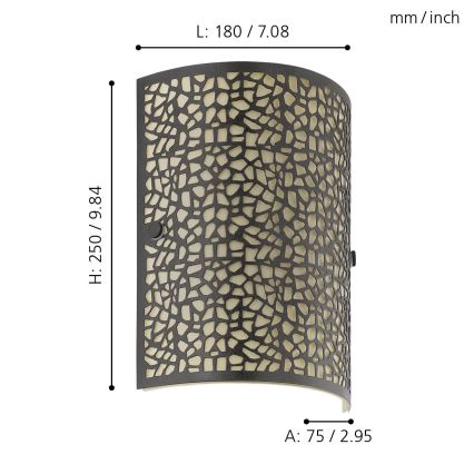 EGLO 89115 - Väggbelysning ALMERA 1xE14/60W