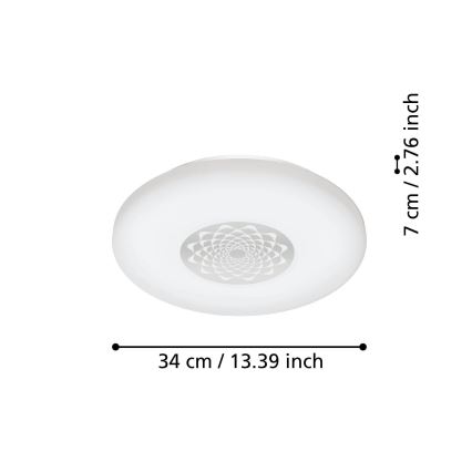 Eglo 900008 - Dimbar LED-takarmatur CAPASSO LED/15,6W/230V 2700-6500K