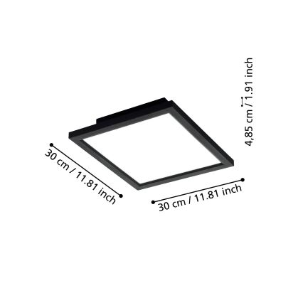Eglo - LED dimbar taklampa LED/15,3W/230V 2700-6500K svart ZigBee