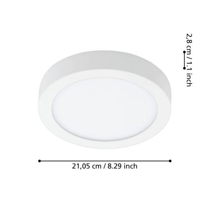 Eglo - Dimbar LED-taklampa för badrum, LED/16,5W/230V, 2700–6500K, IP44, ZigBee, Ø 21 cm
