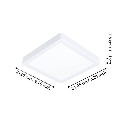Eglo - Dimmbar LED-taklampa för badrum LED/16,5W/230V 2700-6500K IP44 ZigBee 21x21 cm