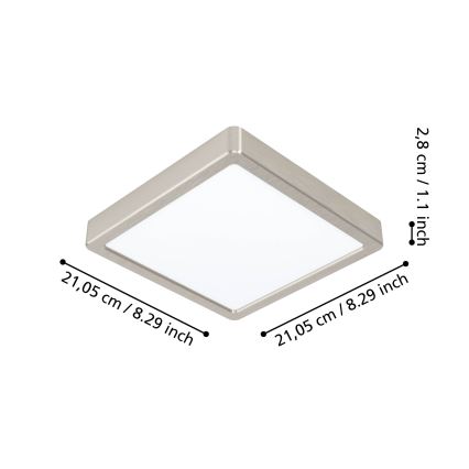 Eglo - LED dimbar badrumslampa LED/16,5W/230V IP44 ZigBee 21x21 cm