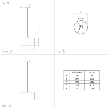Eglo - Ljuskrona med textilsladd 1xE27/40W/230V diameter 38 cm