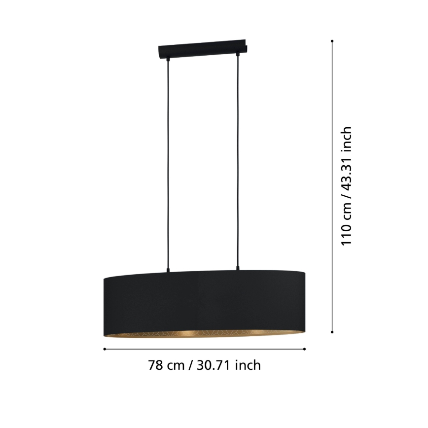 Eglo - Ljuskrona med textilsladd 2xE27/40W/230V