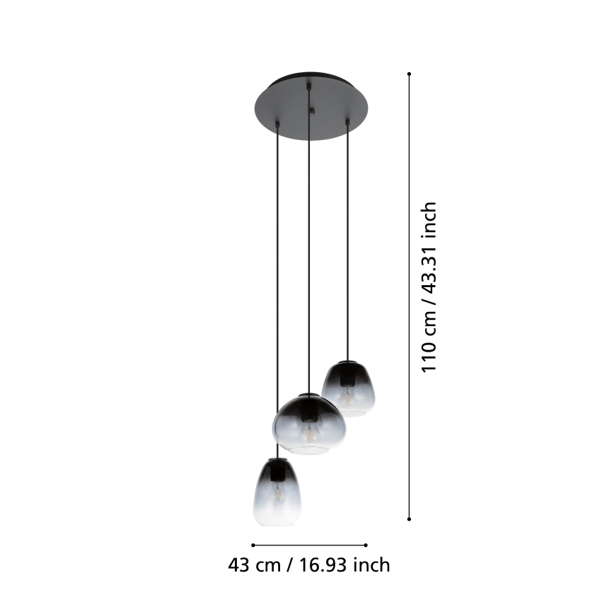 Eglo - Taklampa 3xE27/40W/230V Ø 43 cm