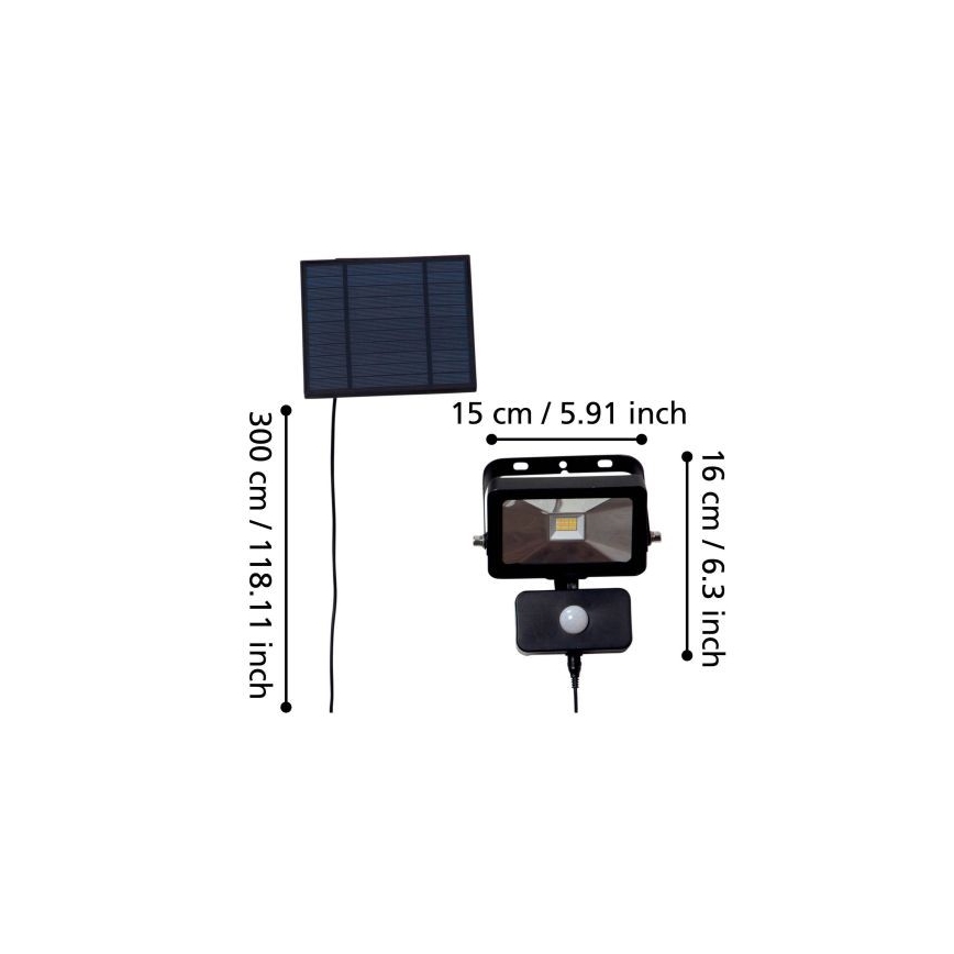 Eglo - LED Solenergi spotlight med sensor 15xLED/0,03W/3,7V 2600 mAh IP44