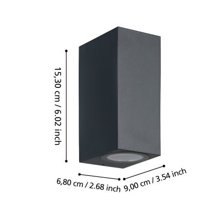 Eglo - LED vägglampa för utomhusbruk 2xGU10/4,6W/230V IP44