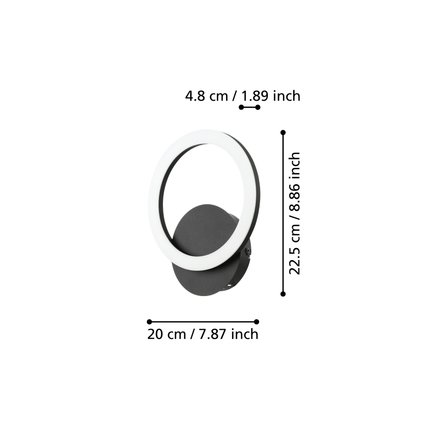 Eglo - LED ljusreglerad vägglampa LED/12W/230V 3000-6500K
