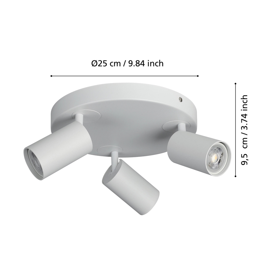 Eglo - LED RGBW Dimbar spotlight  3xGU10/4,9W/230V vit