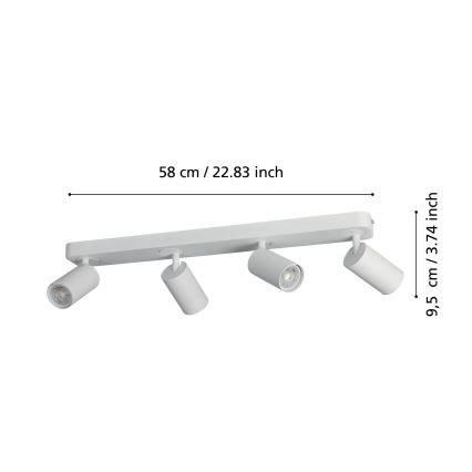 Eglo -LED RGBW Dimbar spotlight  4xGU10/4,9W/230V vit