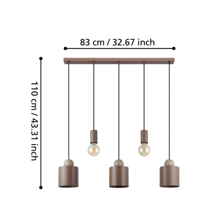 Eglo - Taklampa med 5xE27/40W/230V