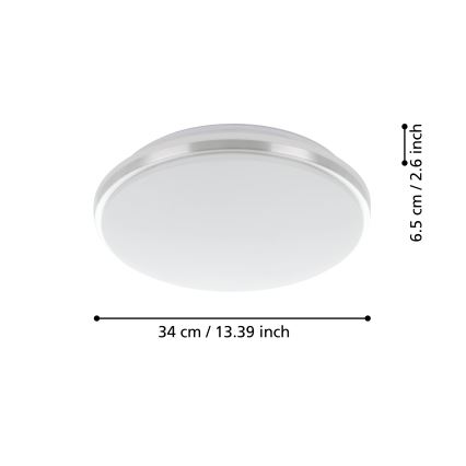Eglo - LED badrumsplafond LED/15,6W/230V IP44 blank krom