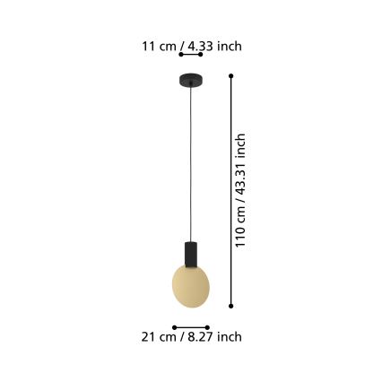 Eglo - LED ljuskrona med textilsladd 1xGU10/4,5W/230V 3000K