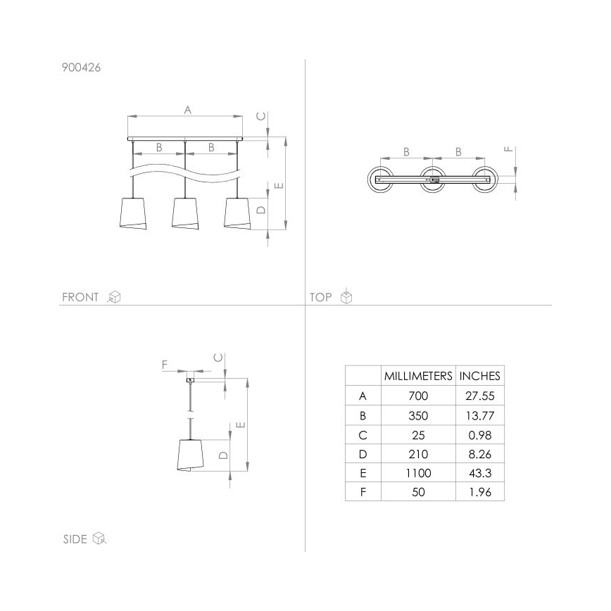 Eglo - Taklampa med 3xE27/40W/230V