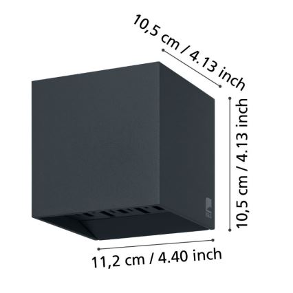 Eglo - LED vägglampa för utomhusbruk 2xLED/3,3W/230V IP54