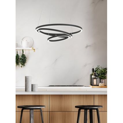 Eglo - LED ljusreglerad ljuskrona på snöre LED/43,2W/230V svart