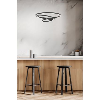 Eglo - LED ljusreglerad ljuskrona på snöre LED/43,2W/230V svart