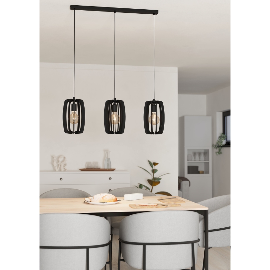 Eglo - Taklampa 3xE27/40W/230V svart