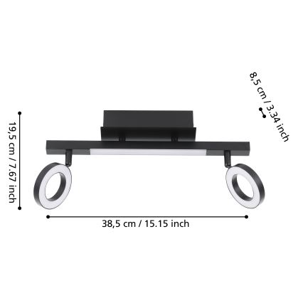 Eglo - LED Spotbelysning 2xLED/3,2W/230V + LED/3,3W