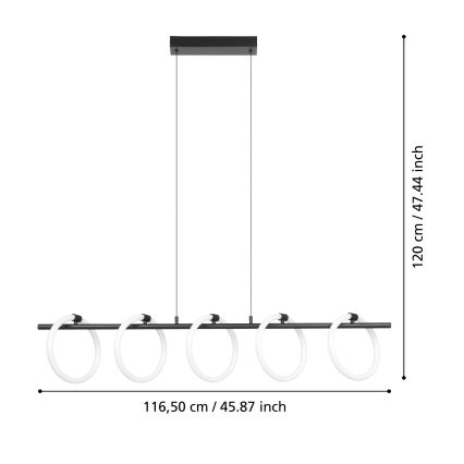 Eglo - LED Taklampa med 5xLED/7W/230V